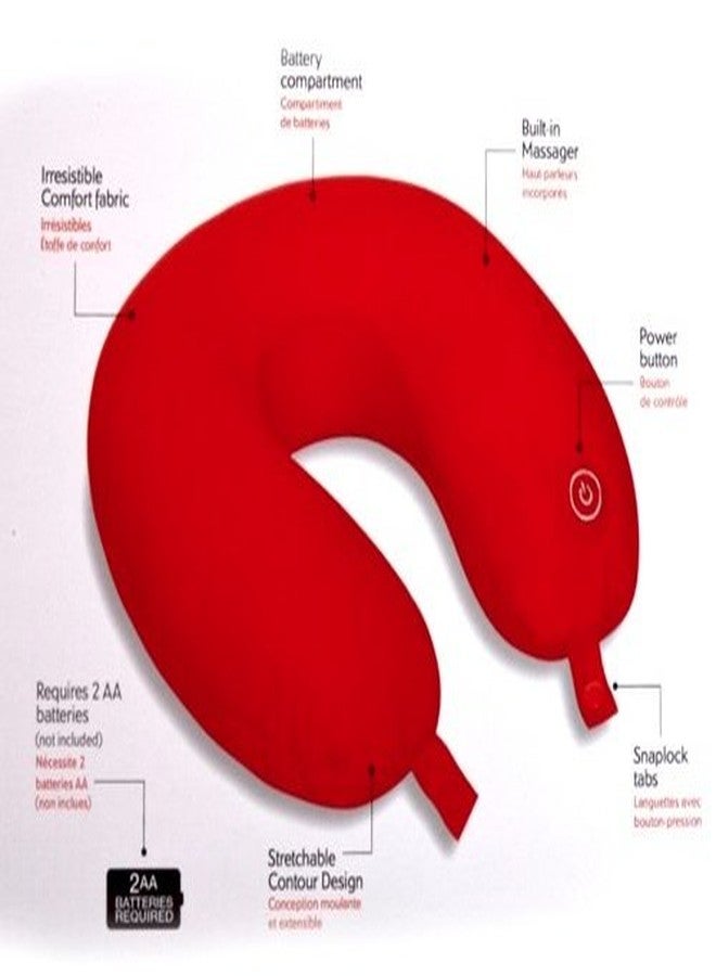 ستايليز وسادة تدليك الرقبة بالخرز الدقيق الاهتزازي من ستايليز | وسادة منزلية، مكتبية، للسفر (أحمر) - Image 2